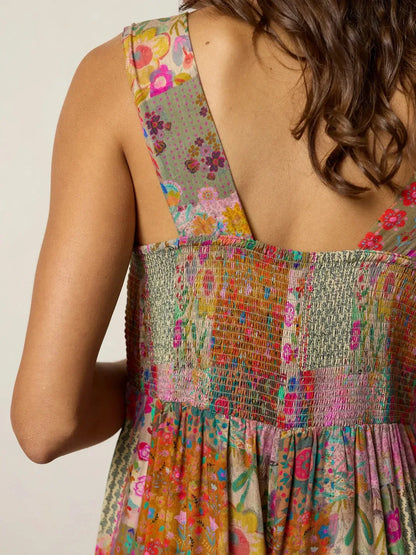 Sizes to 5XL,  Wide Strap, Square Neck, Printed, Loose Wide Leg Jumpsuit
