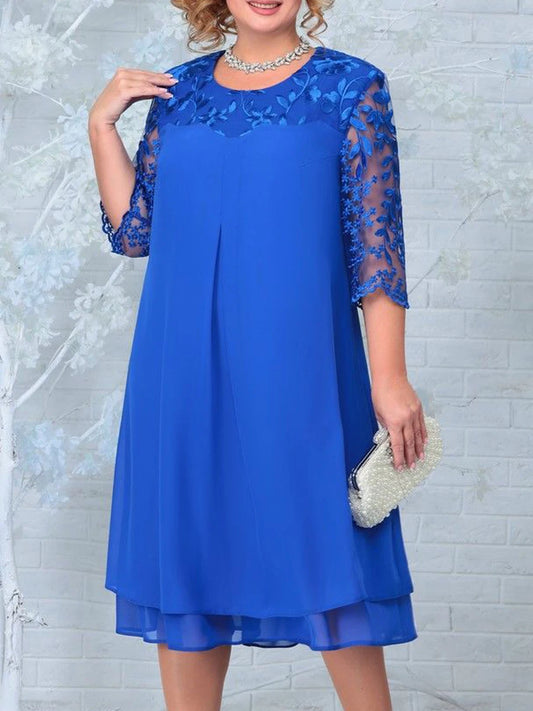 Sizes to 4XL  in 7 Colors  Embroidery Patchwork Elegant Dresses
