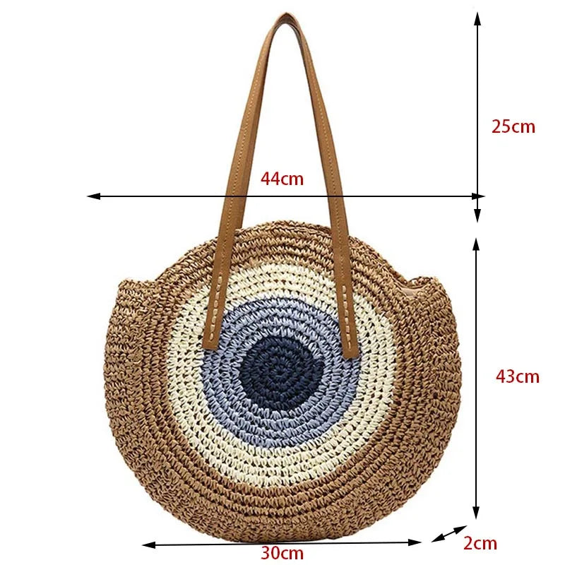 Boho Crossbody Bags, Round Shoulder Purse, Faux Leather Strap. In 7 Colors, Designs, and Sizes