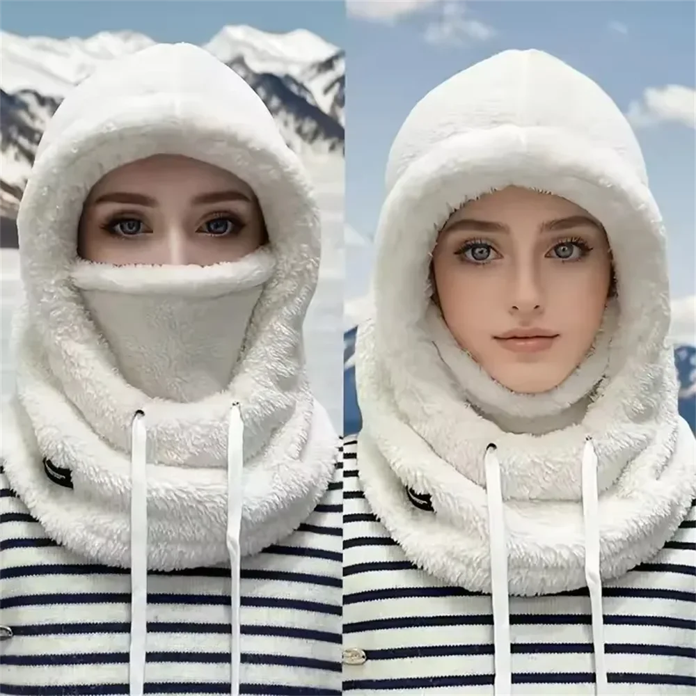 Warm Thermal Windproof  Ski Hood, Face Cover, Polar Fleece Adjustable, Neck Cover, Full Face Mask