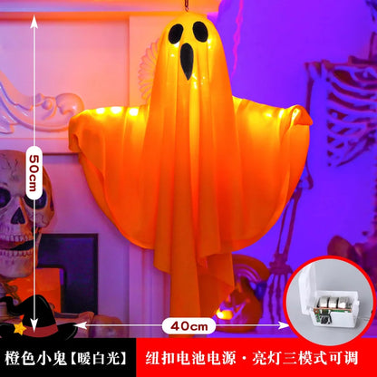 Halloween Hanging LED Ghost Light, in Orange or White
