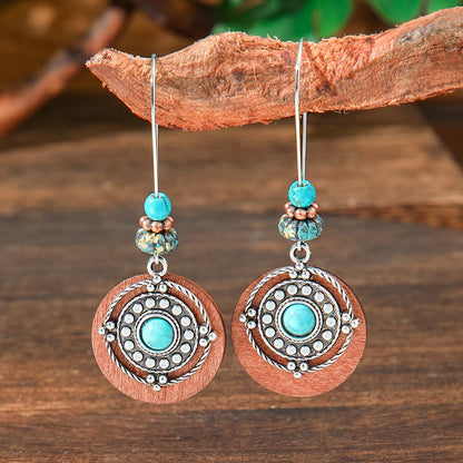 Vintage Tibetan Silver Geometric Turquoise Drop Dangle Earrings. 34 Variations