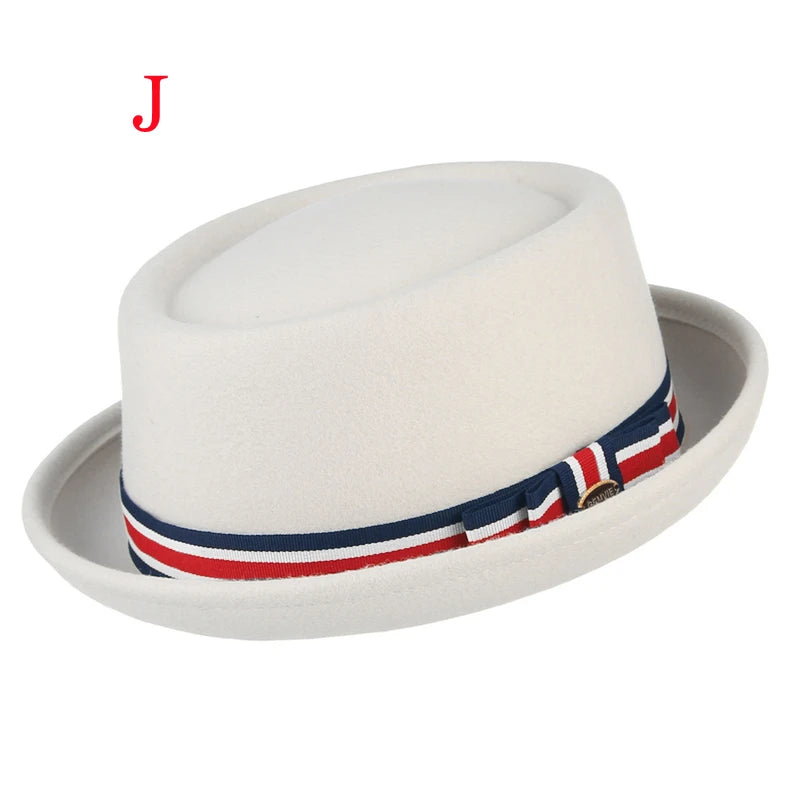 100% Wool Pork Pie Fedora Hat for Women and Men