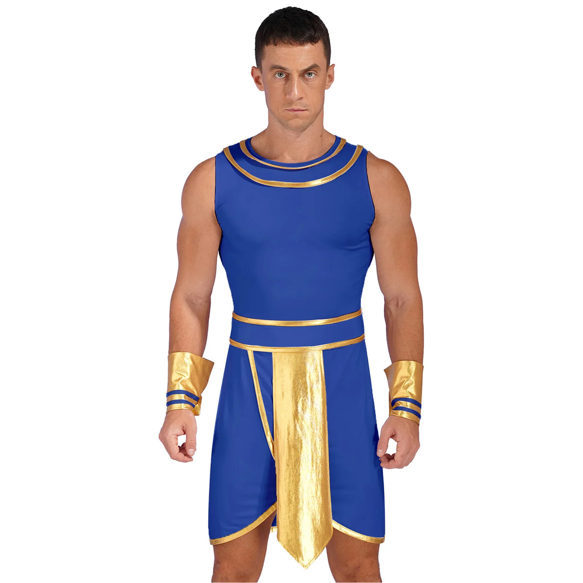 Ancient Egyptian Prince Halloween Costume. Robe with Cuffs