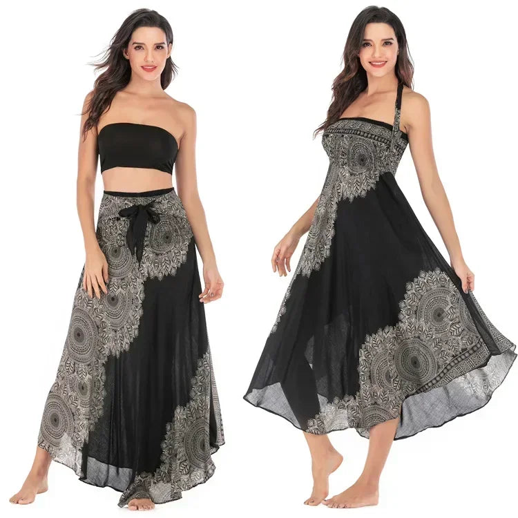 34 Different Designs of this Long Boho Bottom Lifts to Top Skirt, Vintage, Casual. 34 Different Designs