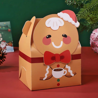 Christmas Square Cardstock Gift Bags, Sturdy Reusable