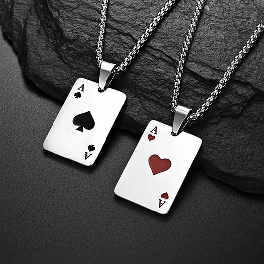 Stainless Steel Poker Card Ace of Spades and Ace of Hearts. Buy Separately or as a pair