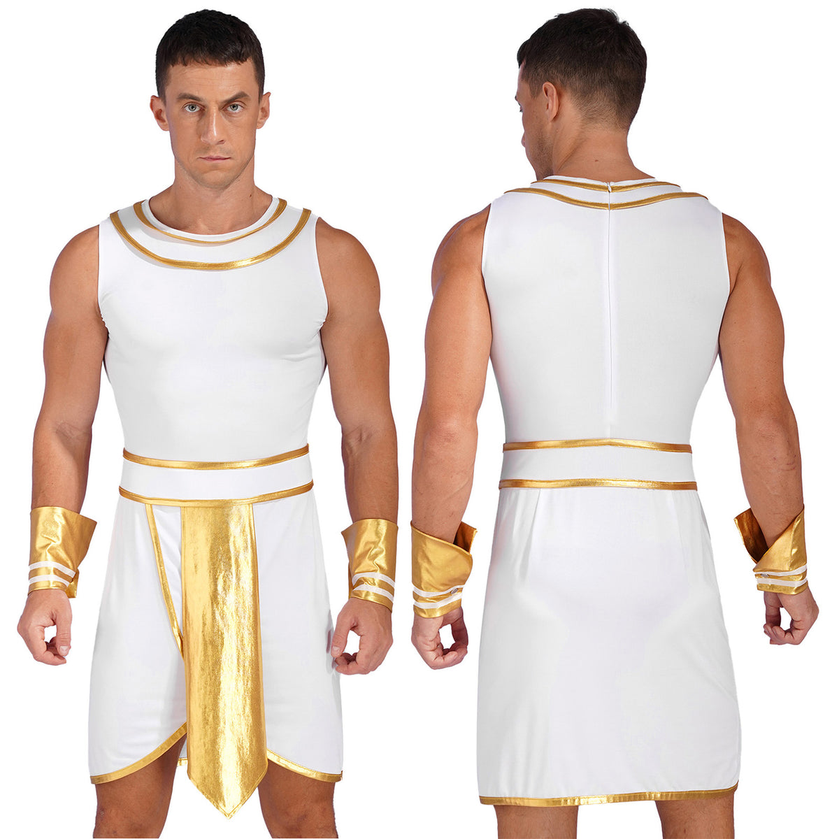 Ancient Egyptian Prince Halloween Costume. Robe with Cuffs