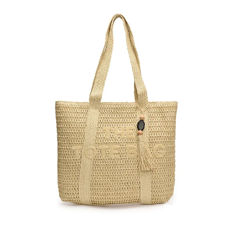 French Style Large Capacity Woven Straw Bag