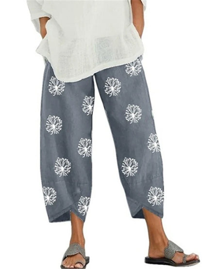 18 Solid and Patterned Cotton Linen Harem Pants, Wide Leg Trousers with Pockets