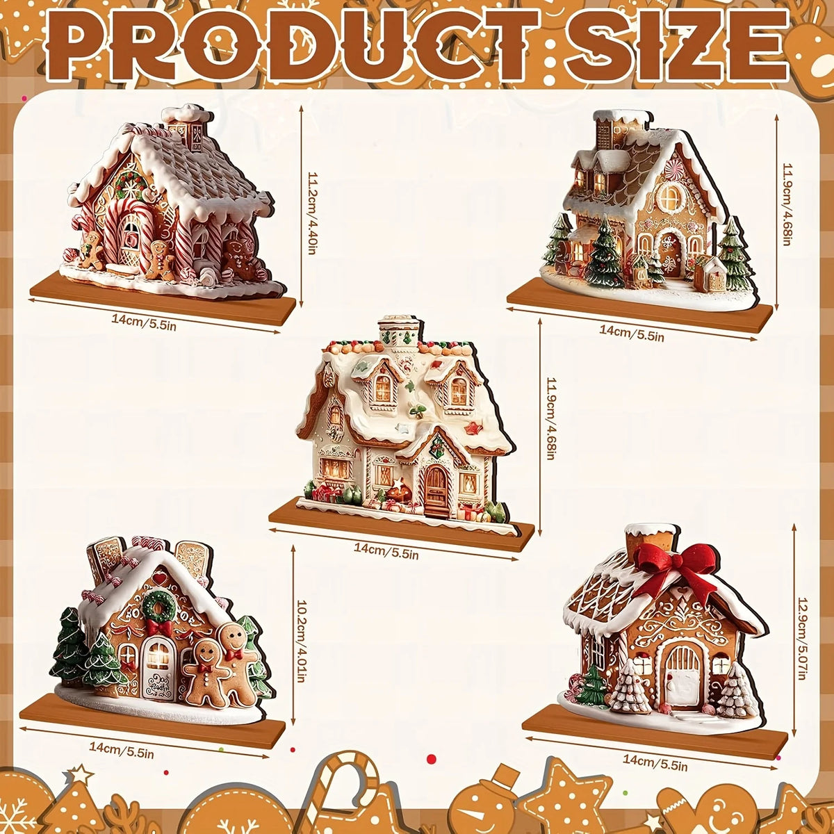 5-Piece Gingerbread House Christmas Set