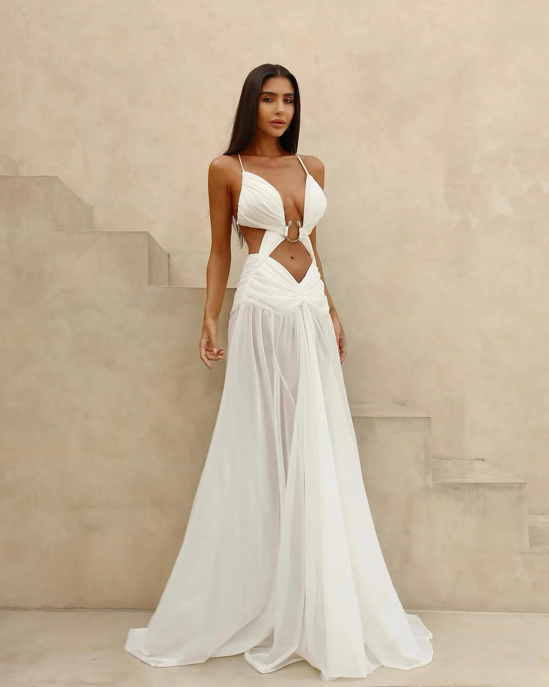 Elegant Chiffon 2 Piece Bikini Dress Sexy Women Swimsuit