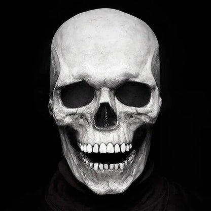 Creepy Halloween Full Head Latex Helmet with Moveable Jaw Skull Mask with Movable Jaw