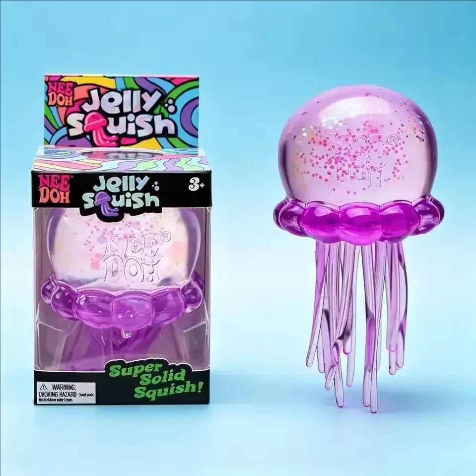 Nee Doh Jellyfish  Squishy Fidget Toy, Water Sensory Soft Jelly Squeeze, Stress Relief  and Hand Exerciser