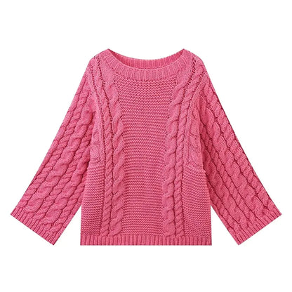 Long Sleeve Prairie Sweater Chic Solid Vintage Oversize Turtleneck Pullover