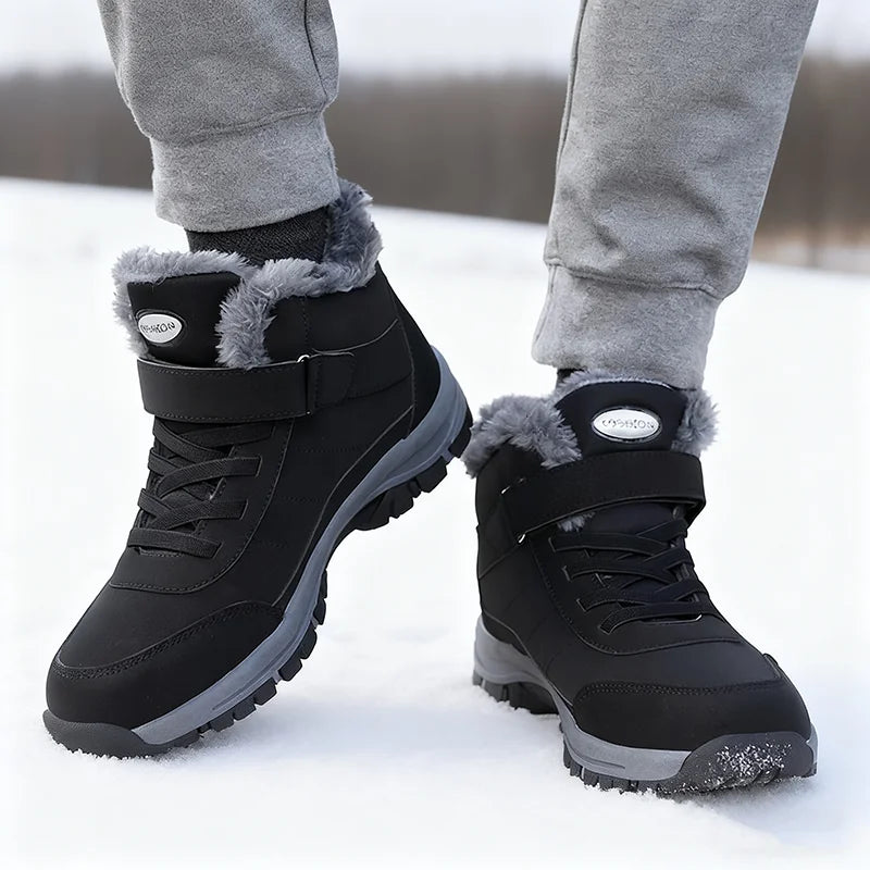 Red or Black Women's Climbing Shoes, Outdoor Sports Cotton Fleece Lined Tie and Strap Closure