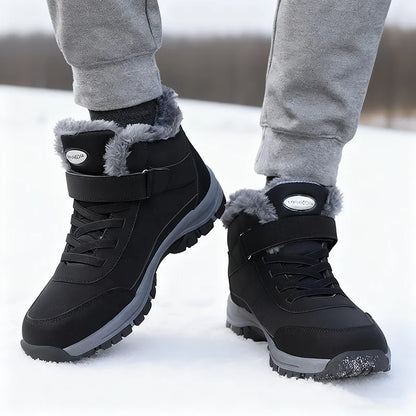 Red or Black Women's Climbing Shoes, Outdoor Sports Cotton Fleece Lined Tie and Strap Closure