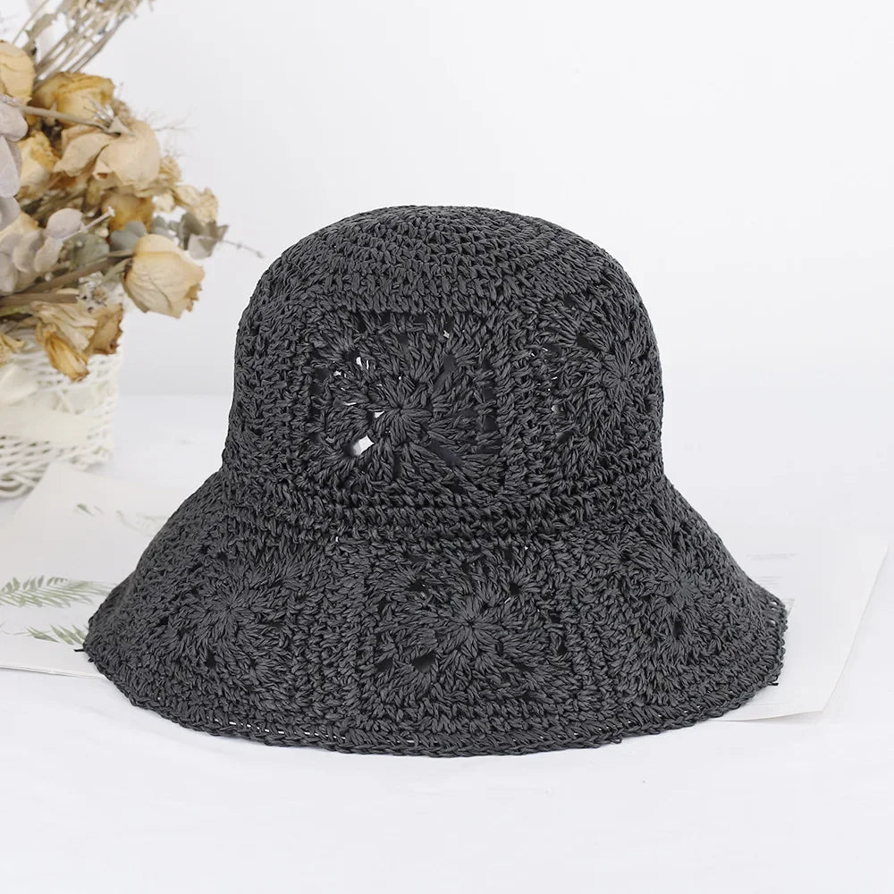 Bright Colored Floweed Crocheted Fisherman Hat