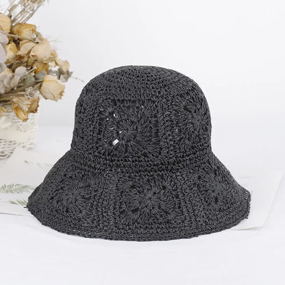 Bright Colored Floweed Crocheted Fisherman Hat