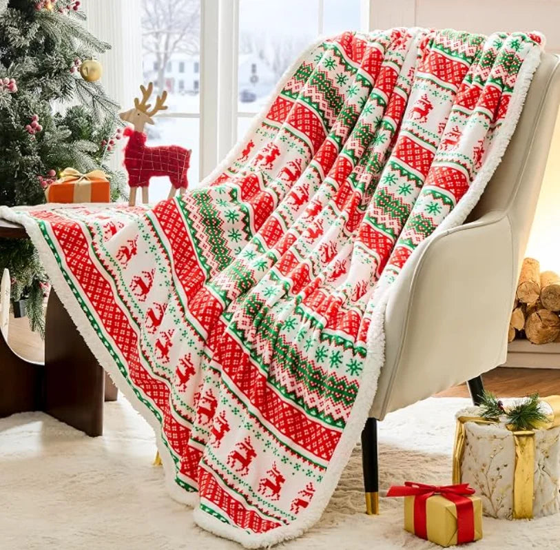 Christmas Sherpa Throw Blanket, Super Soft and Warm Blanket in 11 different Prints