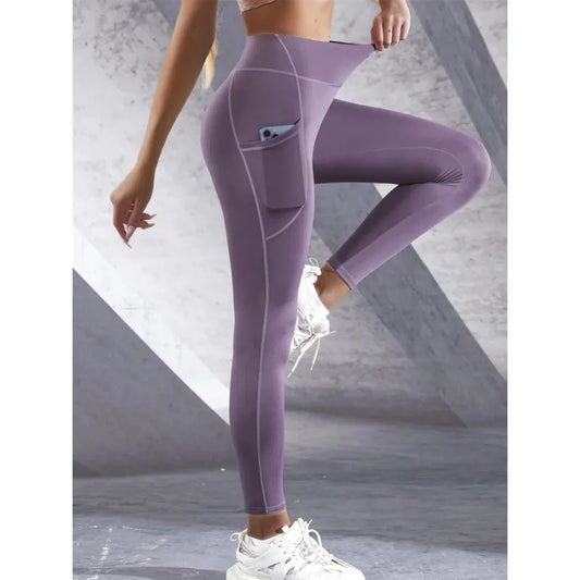High Waisted Leggings Stretch Yoga Pants With Pockets Fitness Sportswear