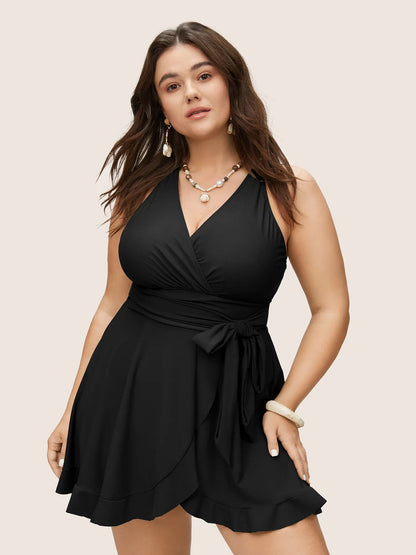 Sizes to 5XL  One Piece Swimsuit with Tummy Control and Adjustable Straps