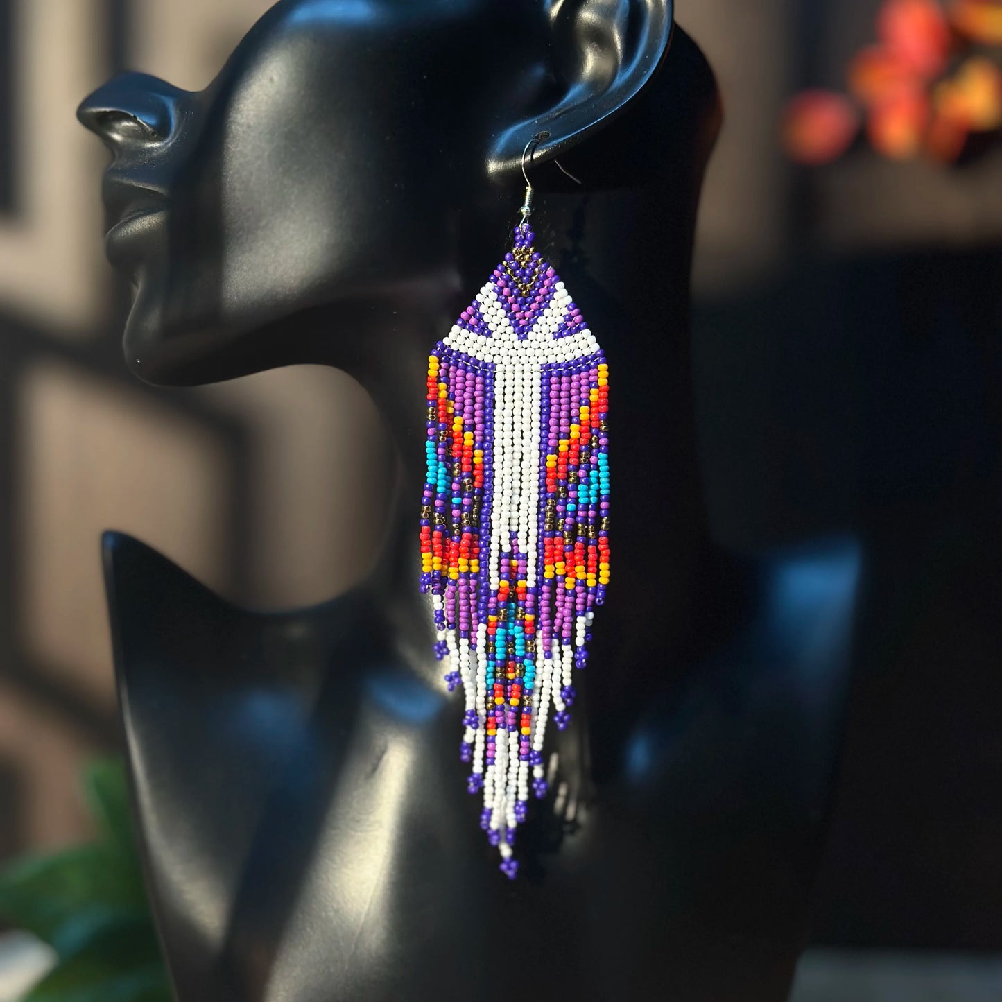 Colorful Bohemian Native American Inspired Dangle Earrings