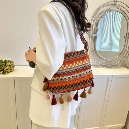 Vintage Ethnic Handwoven Crossbody Hippie Sling Shoulder Bag