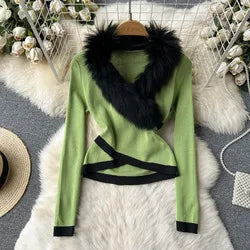 Boho Crocheted Knit Cardigan Midi Length