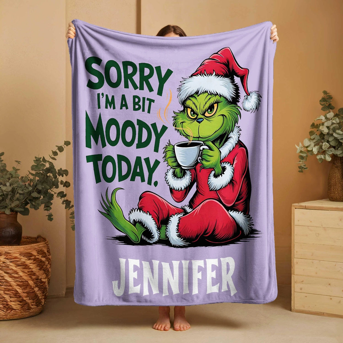 Personalized Custom Name Christmas Blanket, Super Soft Cozy Sofa Blanket. 10 Prints in 3 sizes