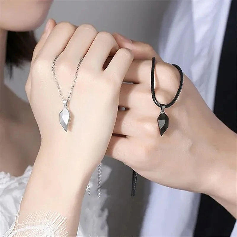 Electrocardiogram Magnetic Friend Heart Pendant One for You and One For Your Friend