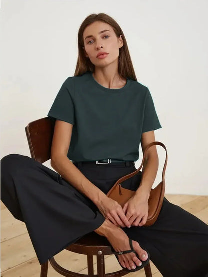 Sizes to 4XL 100% Cotton Women's T-shirt  Basic Short Sleeve Loose Tops Various colors