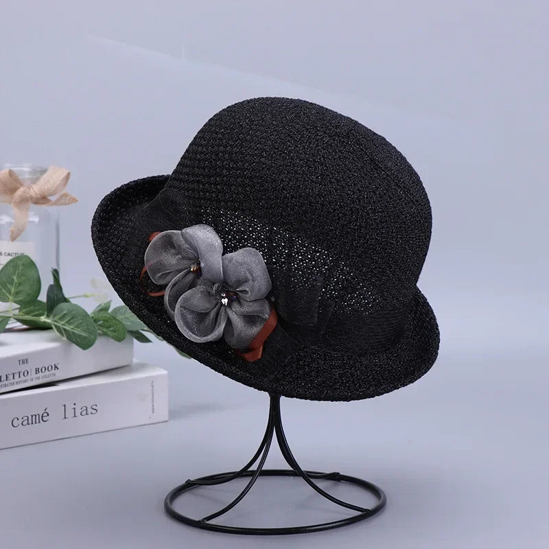 Knitted Breathable Fisherman Hat with flower