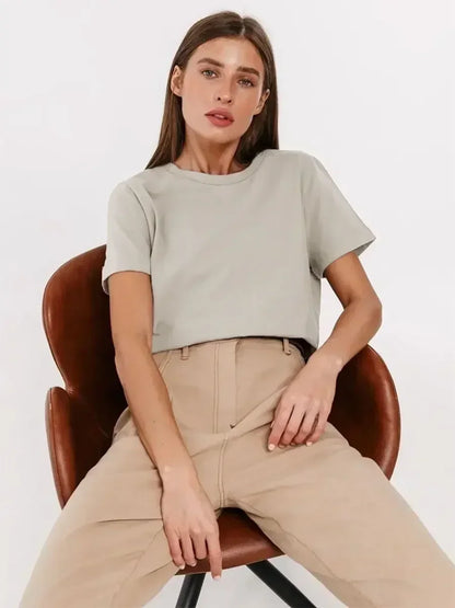Sizes to 4XL 100% Cotton Women's T-shirt  Basic Short Sleeve Loose Tops Various colors