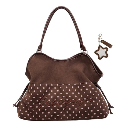 Shoulder Bag Half  Polka Dot Handbag Versatile Tote Bags 5 Designs