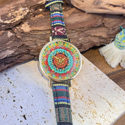 Bohemian Patterned Fashions Ladies Watch 1960's Style Women's Timepiece