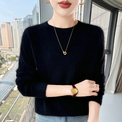 Basic Soft Knit Pullover Sweater, Round Neck, Long Sleeve, 12 colors with some sizes to 3XL