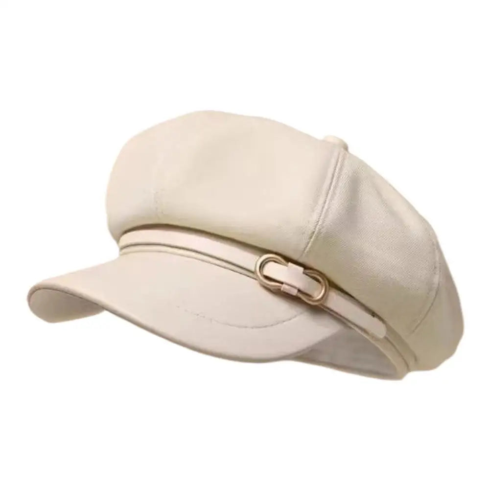Retro British Style Beret, Versatile Octagonal Newsboy Cap for Big Head Circumference