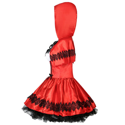 Adult Little Red Riding Hood Halloween Costume. Dress with Hooded Shoulder Cape included