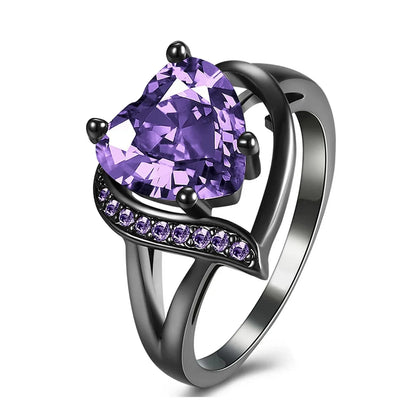 Gothic Red Rhinestone Ring Set Celtic Dragon