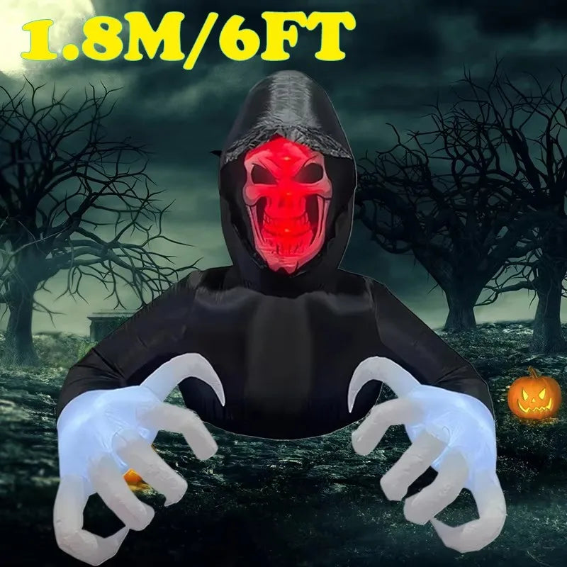 Halloween Inflatable Archway Built-in LED Light Pumpkin Prop Outdoor Decoration