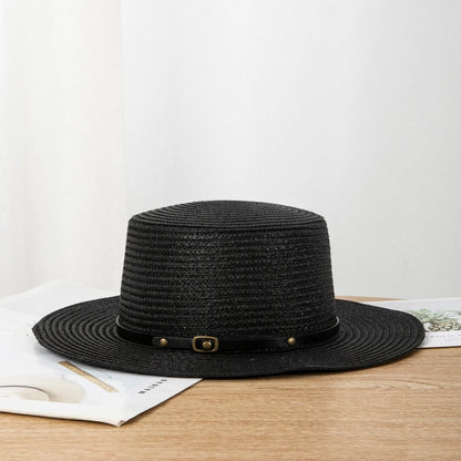 Summer Wide Brim Panama Hat, Unisex, Belted Brim, Sunshade