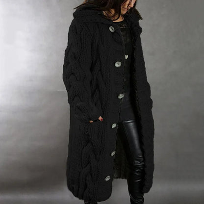 Cable Knit Turn Down Collar Cardigan in 9 Colors