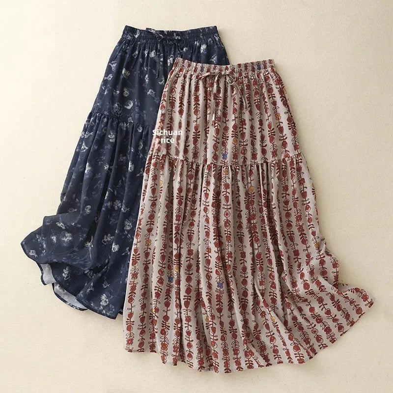 Sizes to 2XL, Floral Print, Elastic Waist, Country Style,