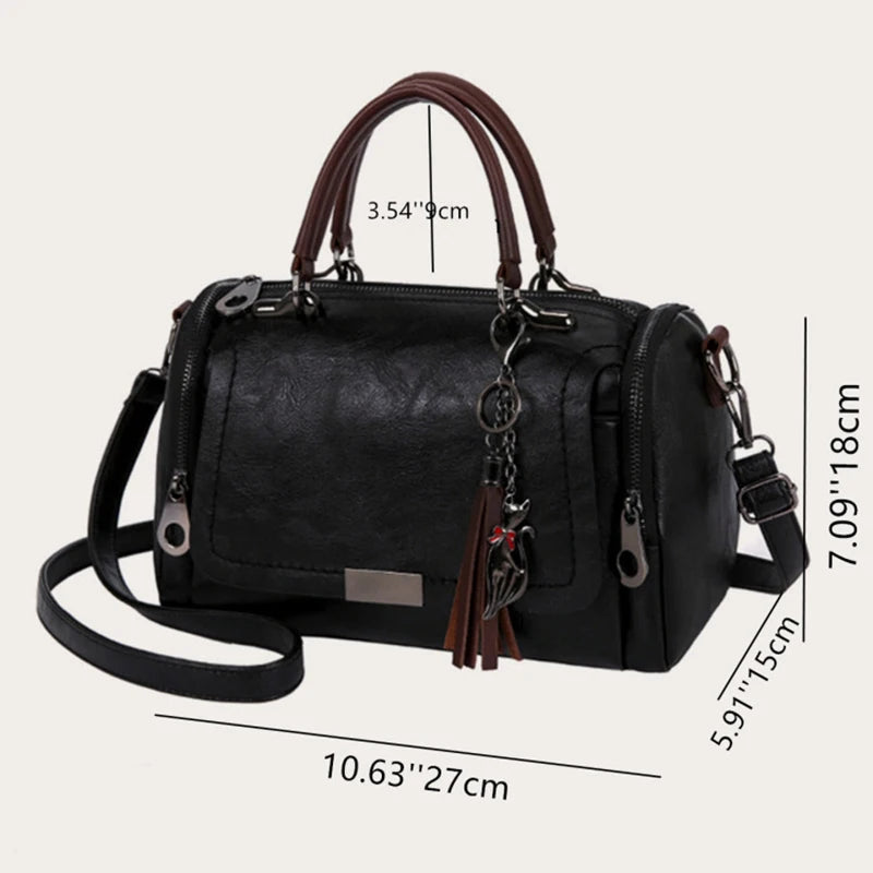 Large Capacity Shoulder Bag Zippered Crossbody Bag With Removable Strap