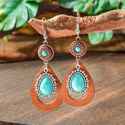 Vintage Tibetan Silver Geometric Turquoise Drop Dangle Earrings. 34 Variations