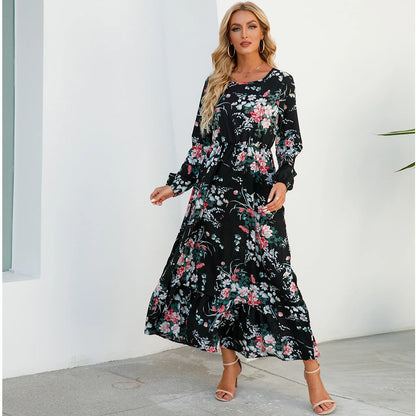 Bohemian Casual Full Sleeve High Waisted Maxi Dress. 20 different designs. S,M, L, XL