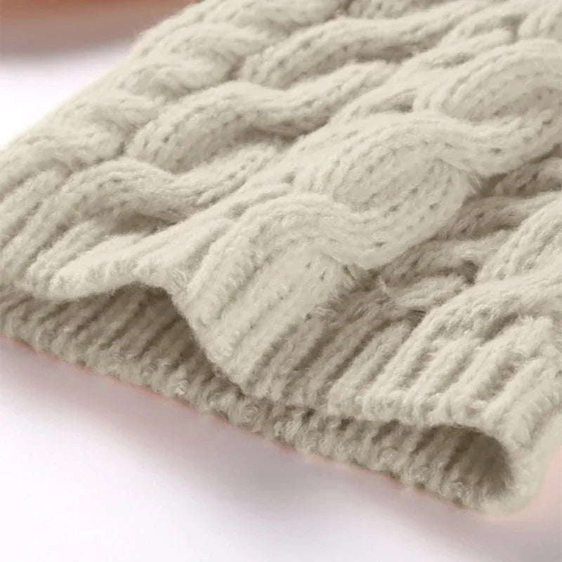 Long Sleeve Prairie Sweater Chic Solid Vintage Oversize Turtleneck Pullover