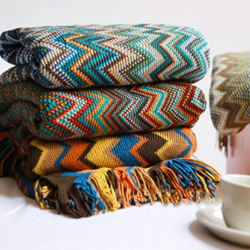Boho Blankets with Aztec Baja Blanket Designs, Ethnic Sofa Cover