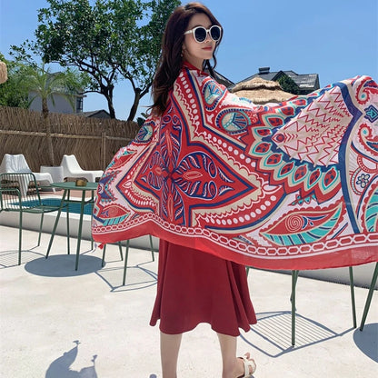 90x180cm 9 Styles Print Bohemian Sarong Wrap Long Scarf